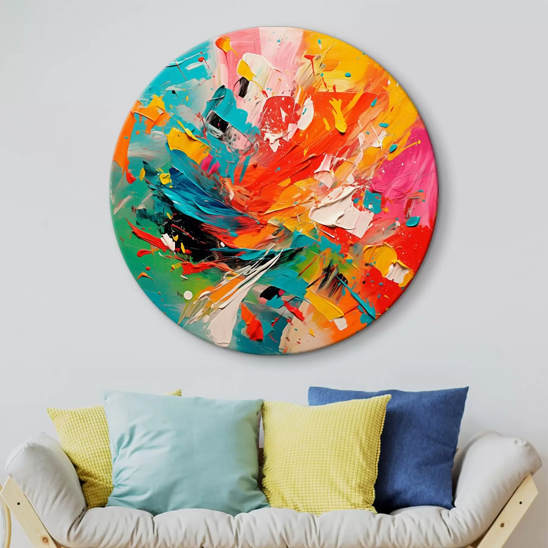 Fotobehang Abstracte kleurrijke imitatie van penseelstreken r43377