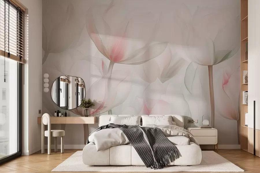 Fotobehang Delicate tulpen in pastelkleuren w03442v1