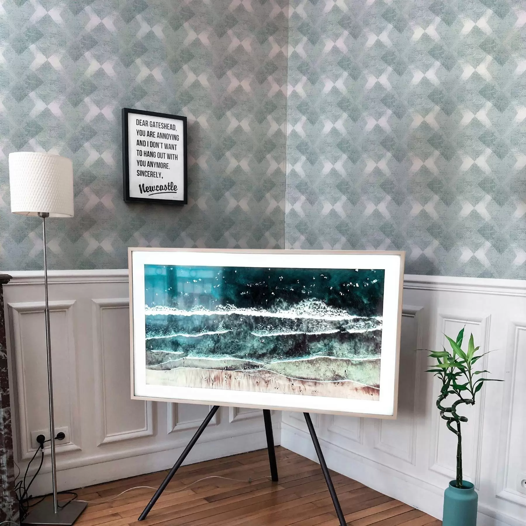 Fotobehang Ruitjes in blauwe kleuren a00007