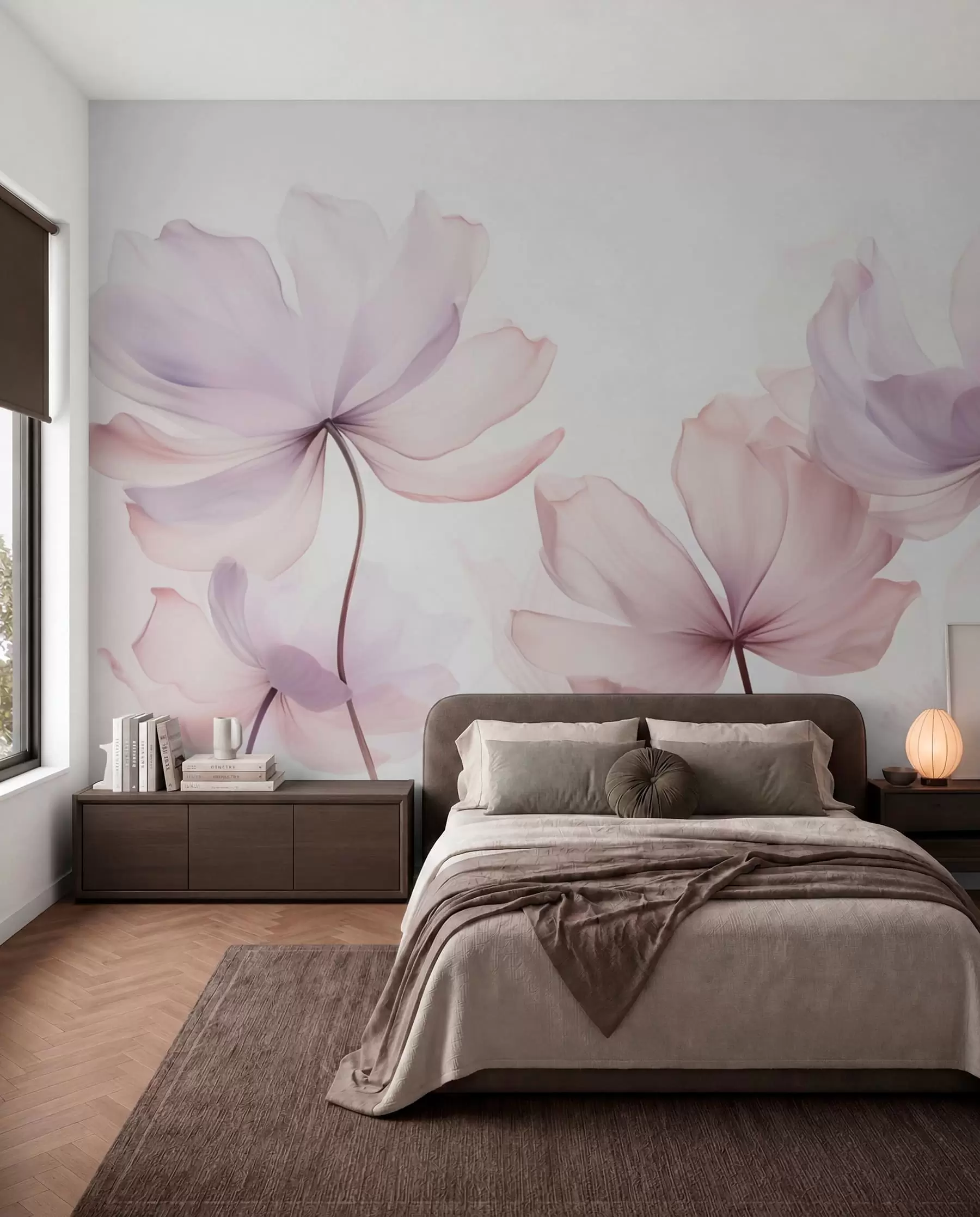 Fotobehang Roze en lila bloemen w03521