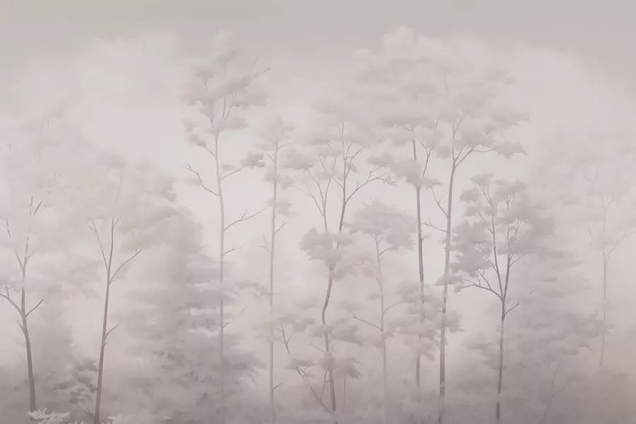 Fotobehang Trendy bos in delicate lichte pastelkleuren w03525