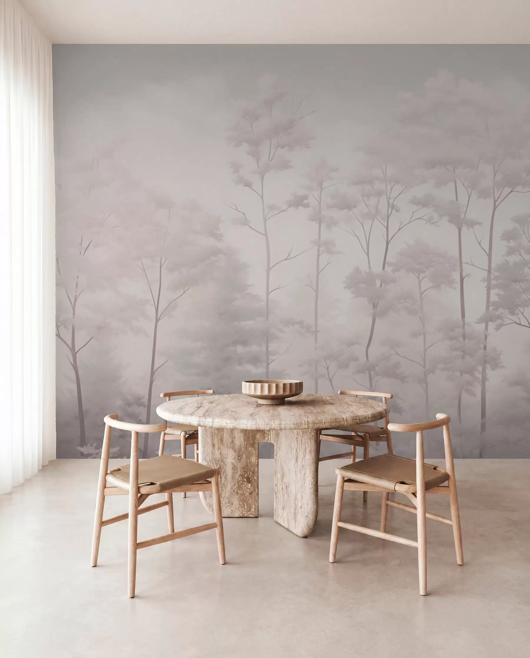 Fotobehang Trendy bos in delicate lichte pastelkleuren w03525