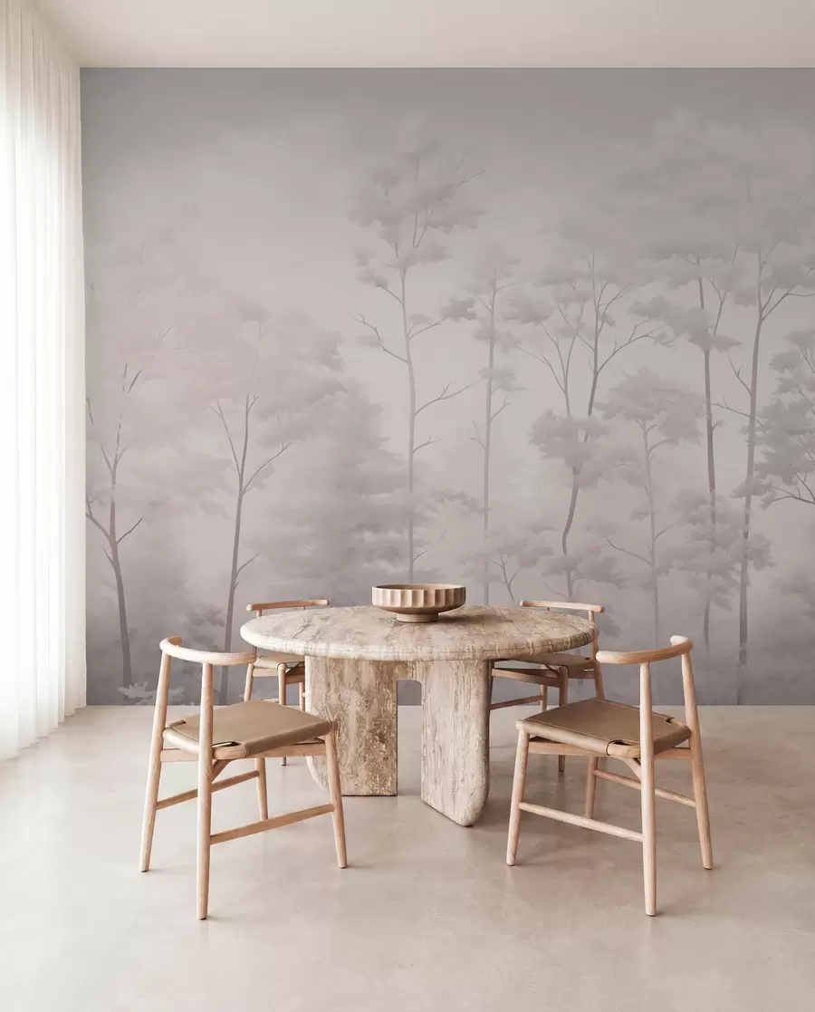Fotobehang Trendy bos in delicate lichte pastelkleuren w03525
