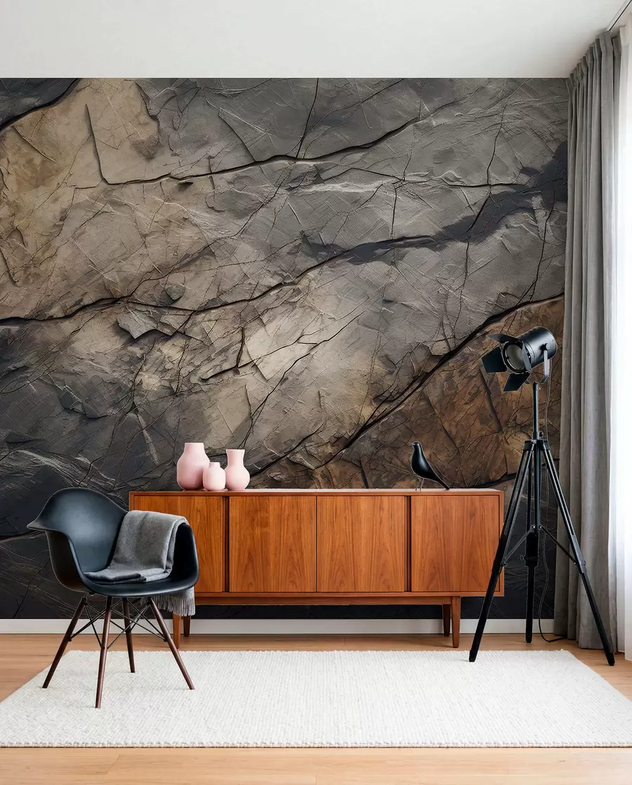 Fotobehang Donkere steensporen w03561
