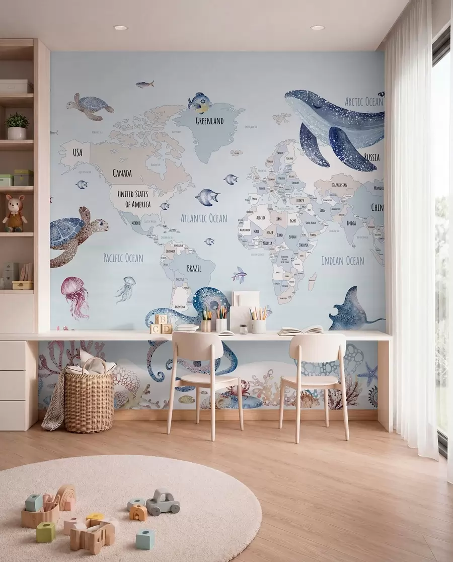 Fotobehang Oceaanatlas in het Engels w03526