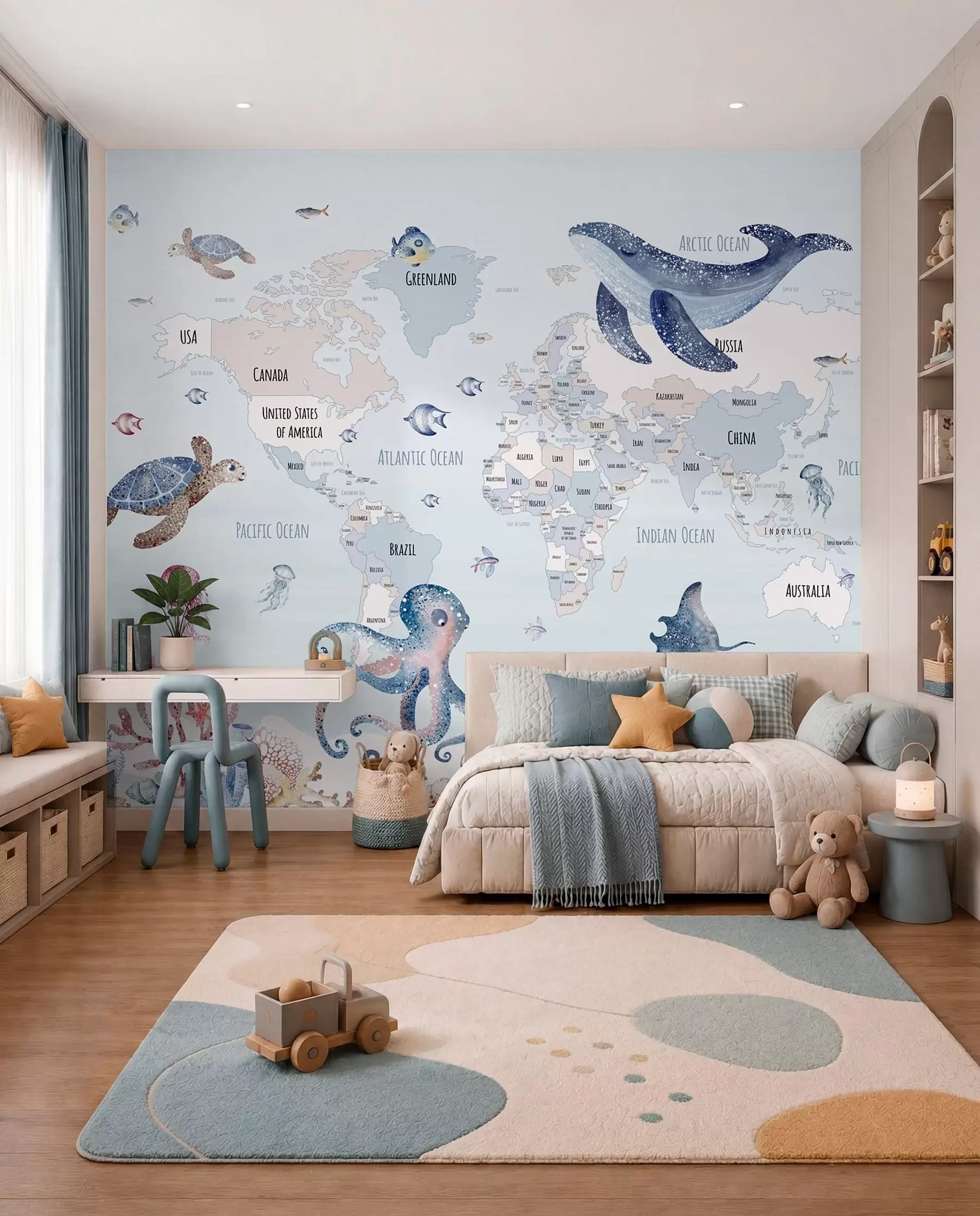 Fotobehang Oceaanatlas in het Engels w03526