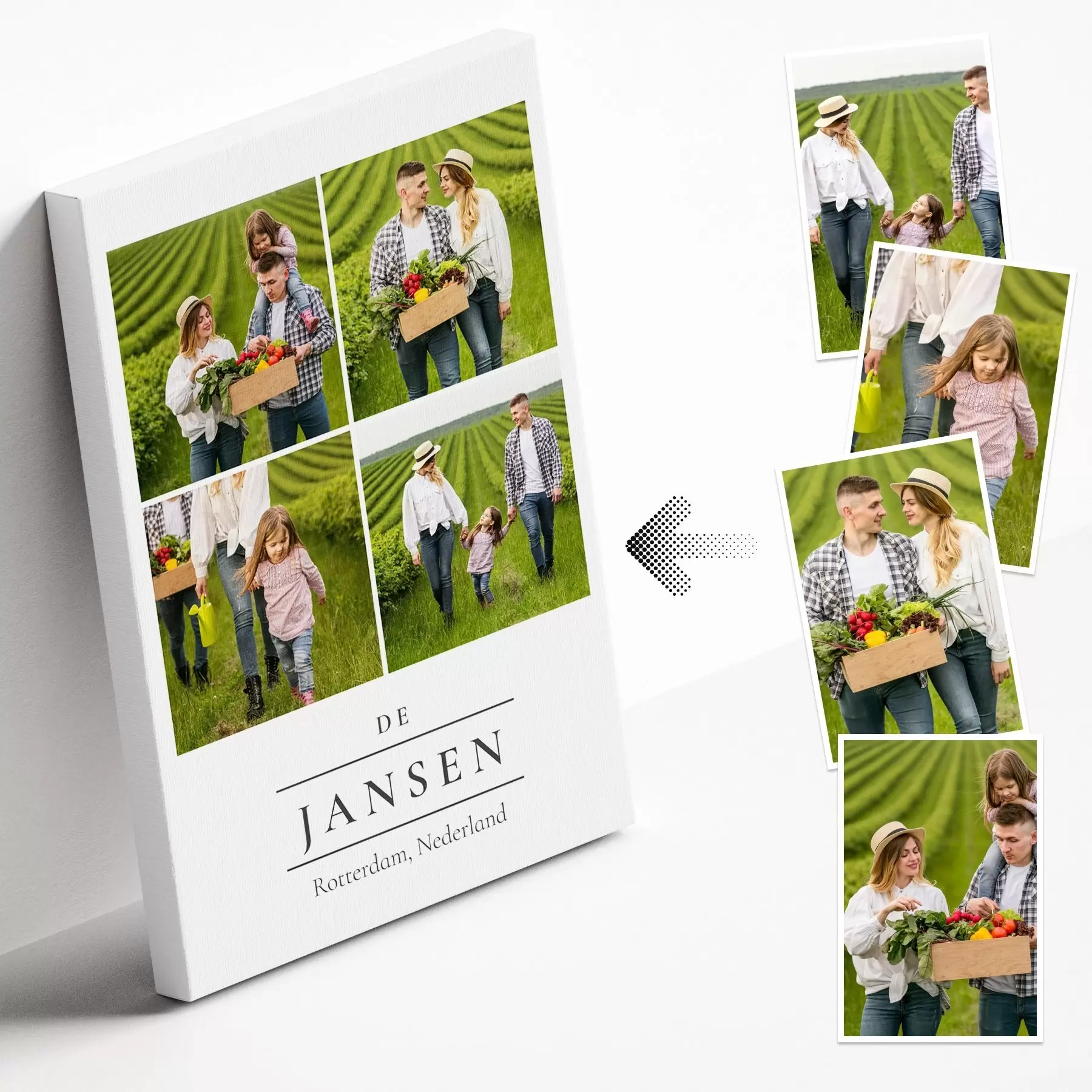  Schilderijen Afdrukken van fotocollage op canvas op maat s43752