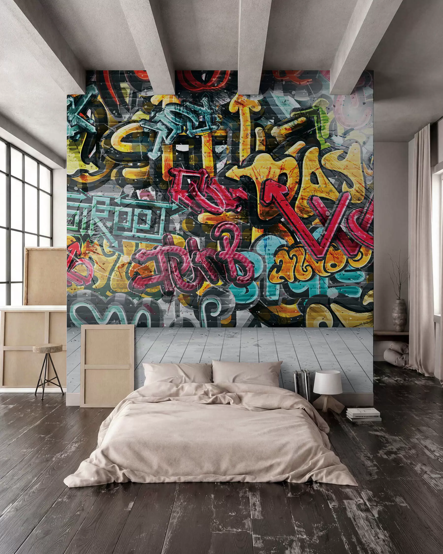 Fotobehang Graffiti in volle kleur u56045