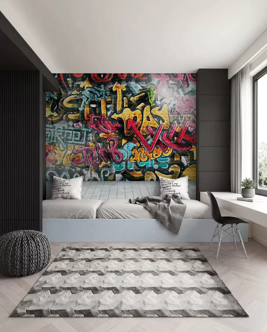 Fotobehang Graffiti in volle kleur u56045