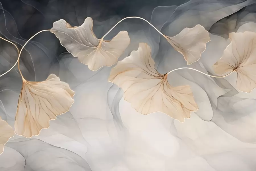 Fotobehang Abstracte afbeelding van ginkgo w03511