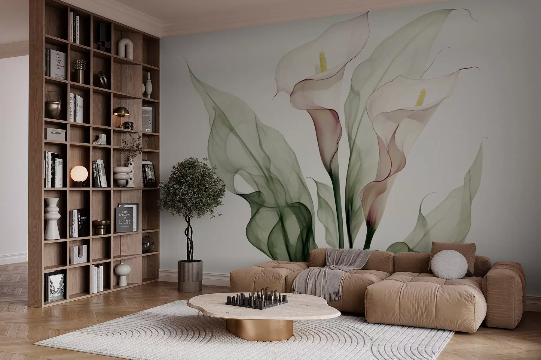 Fotobehang Calla lelies imitatie aquarel w03566
