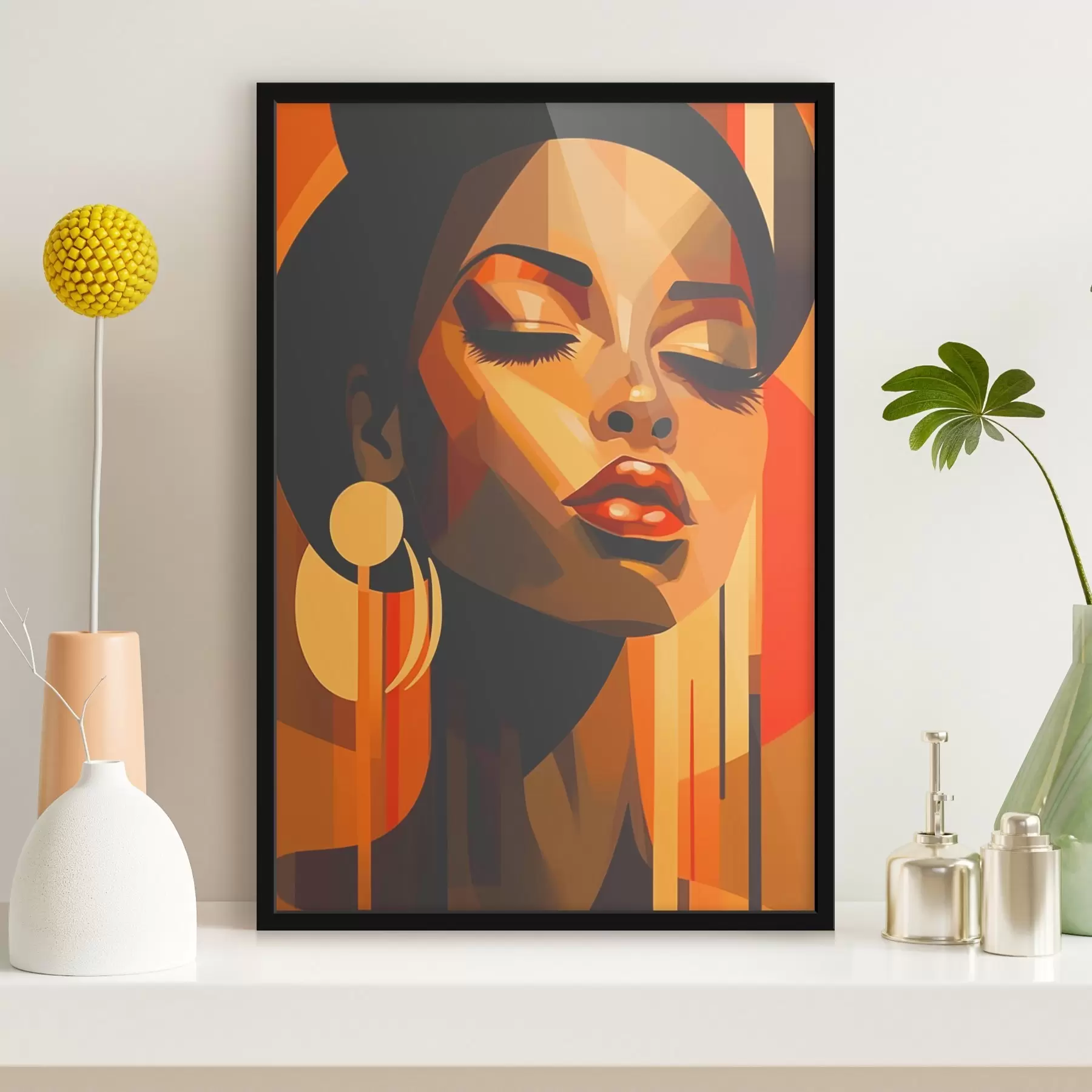 Fotobehang Abstractie van twee gezichten f43530