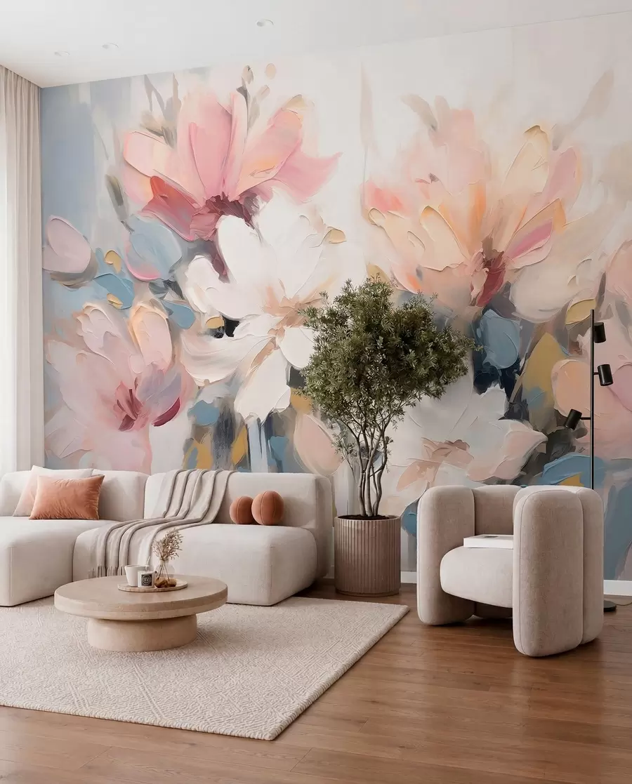 Fotobehang Geschilderde bloei w03575