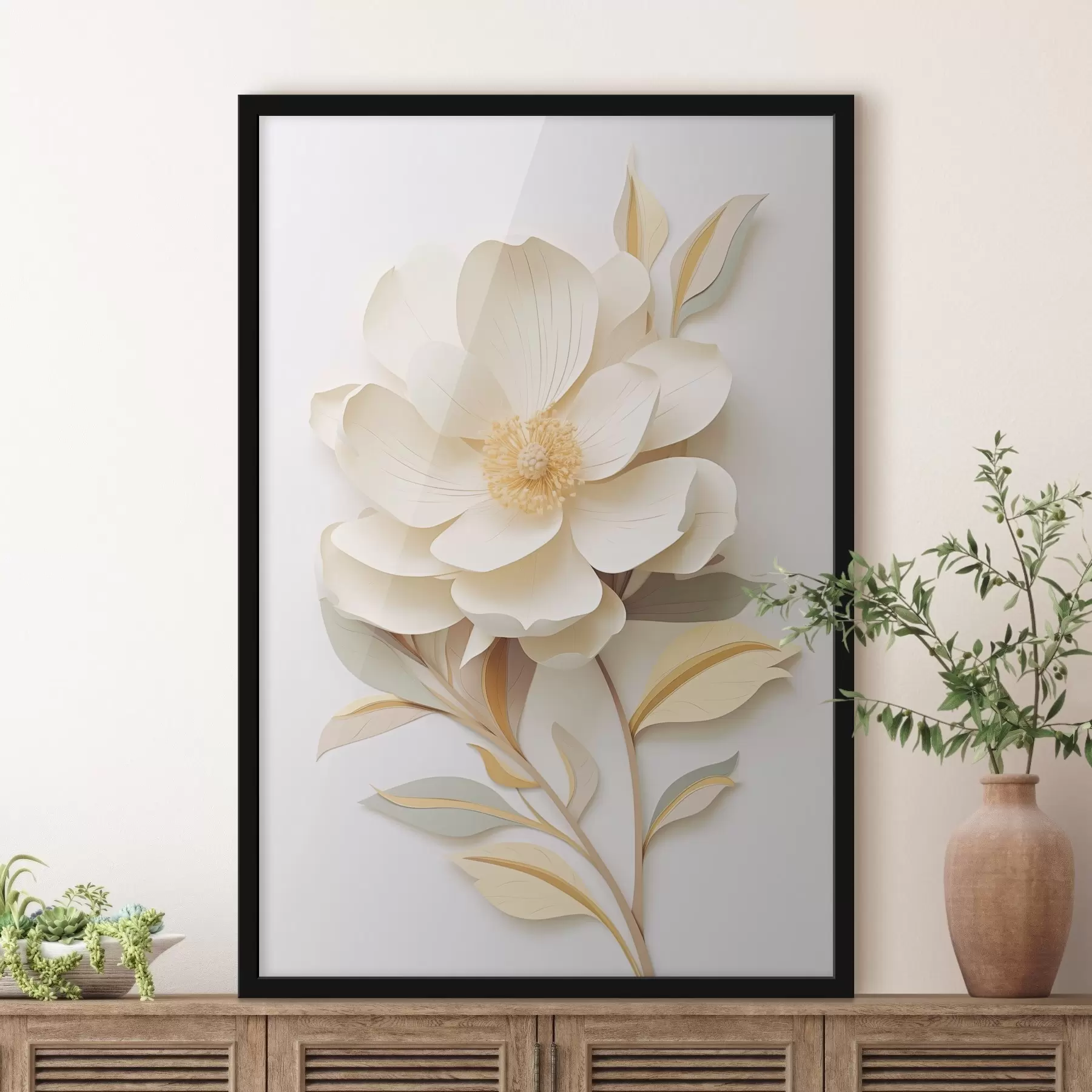 Fotobehang Elegante papierbloei f43569