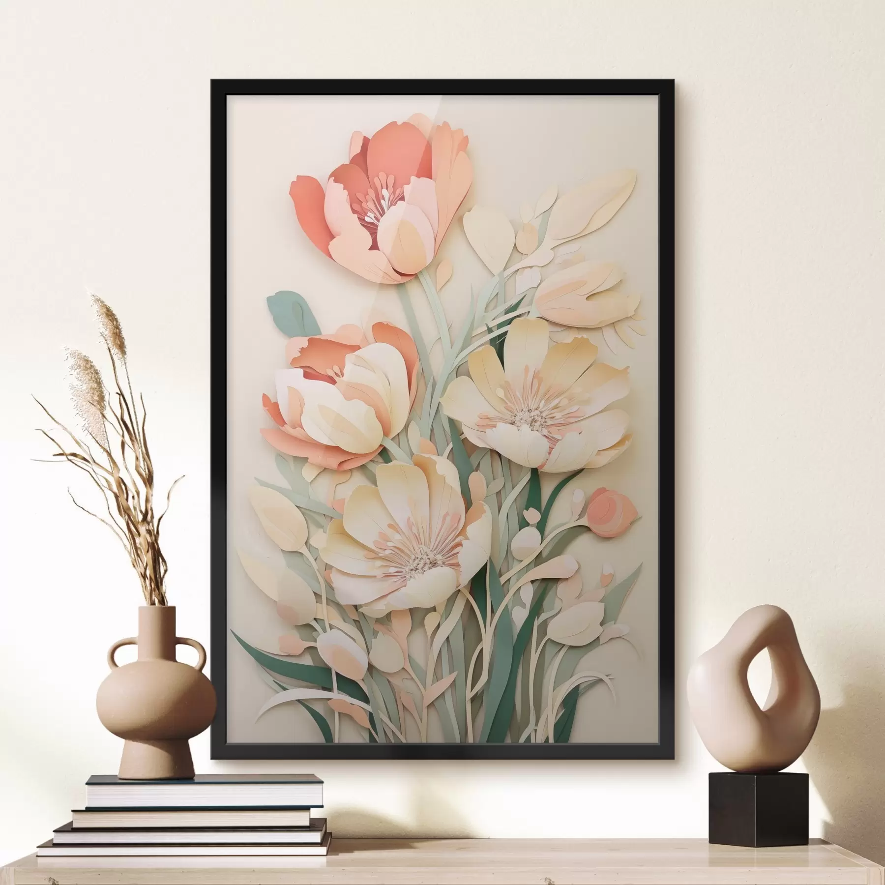 Fotobehang Delicate papieren bloesems f43568