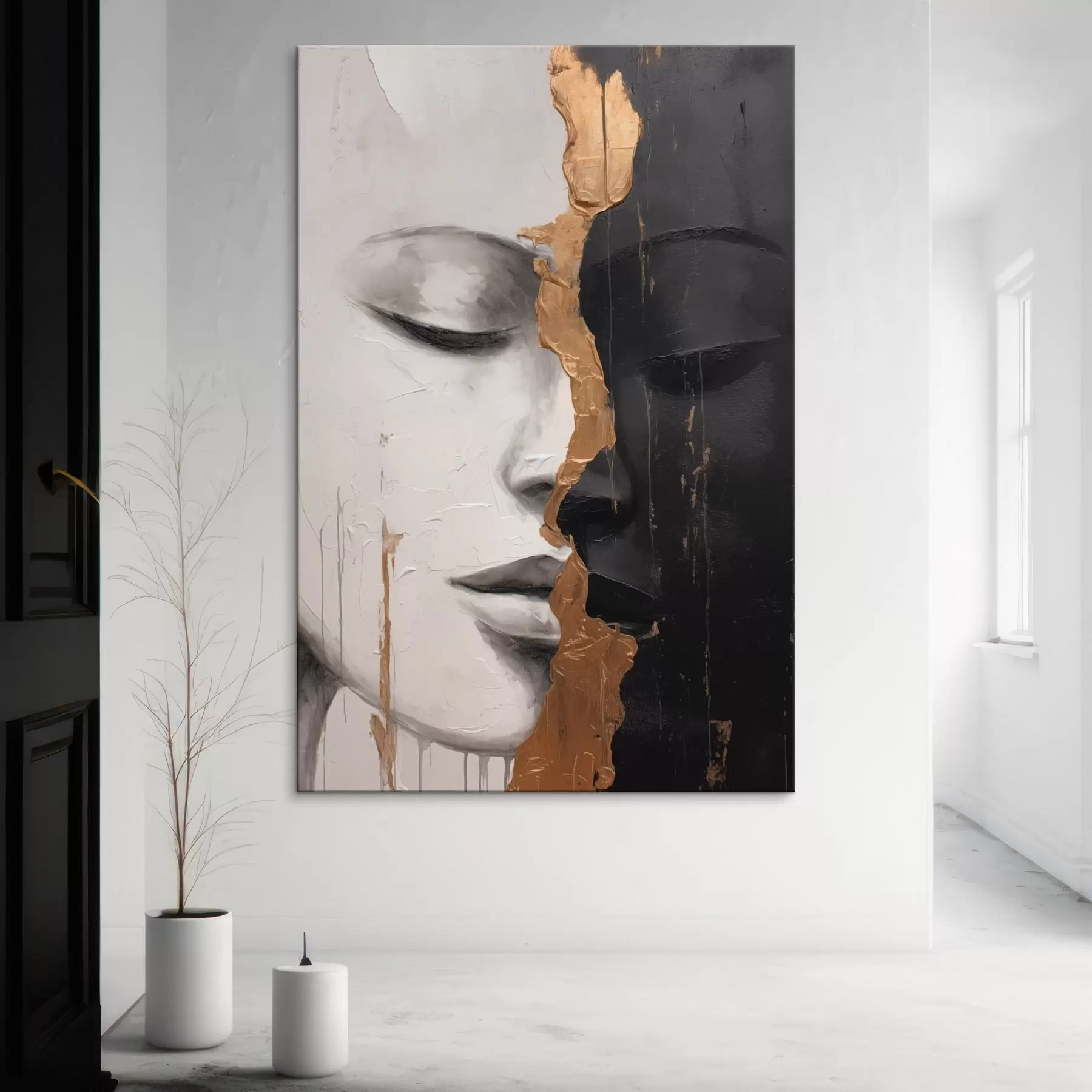 Fotobehang Zwart-witte gezichten s43471