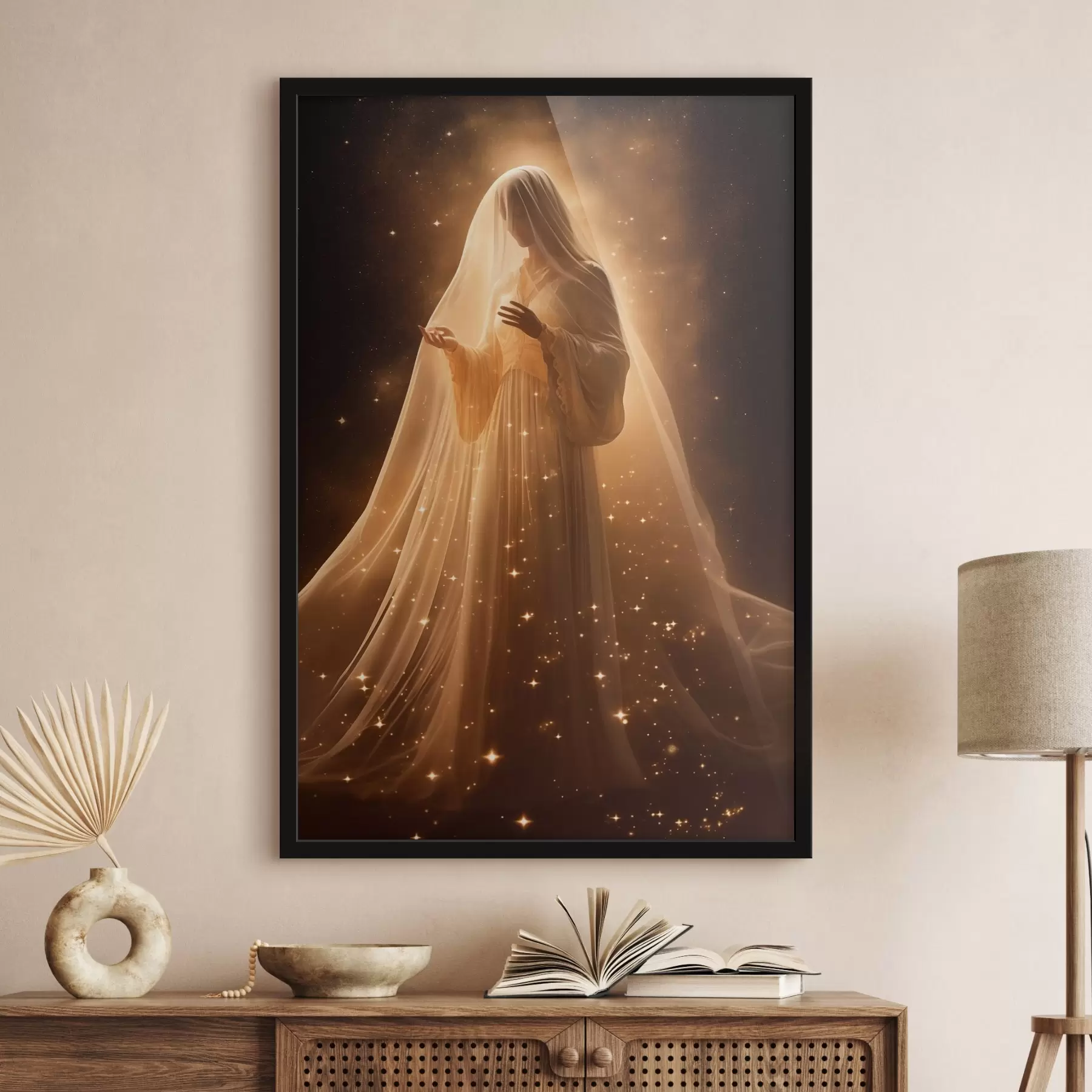 Fotobehang Meisje in jurk op donkere achtergrond f43470