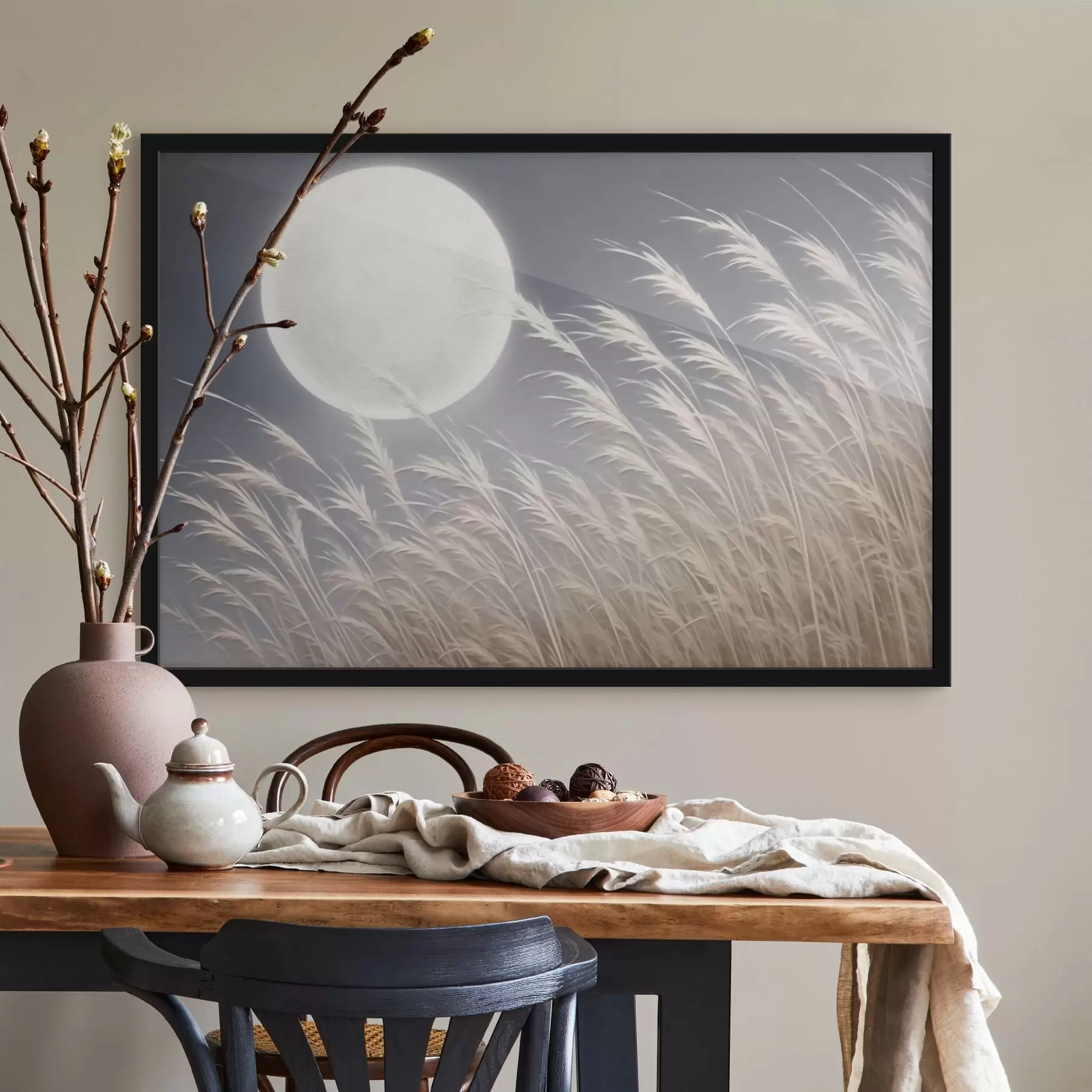Fotobehang Grote maan en planten f43218