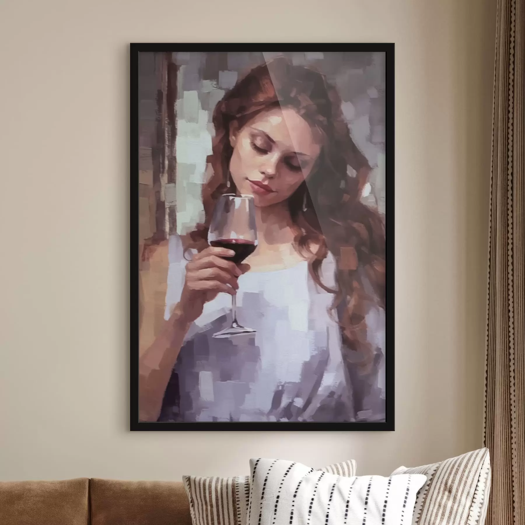 Fotobehang Meisje met wijn f43936
