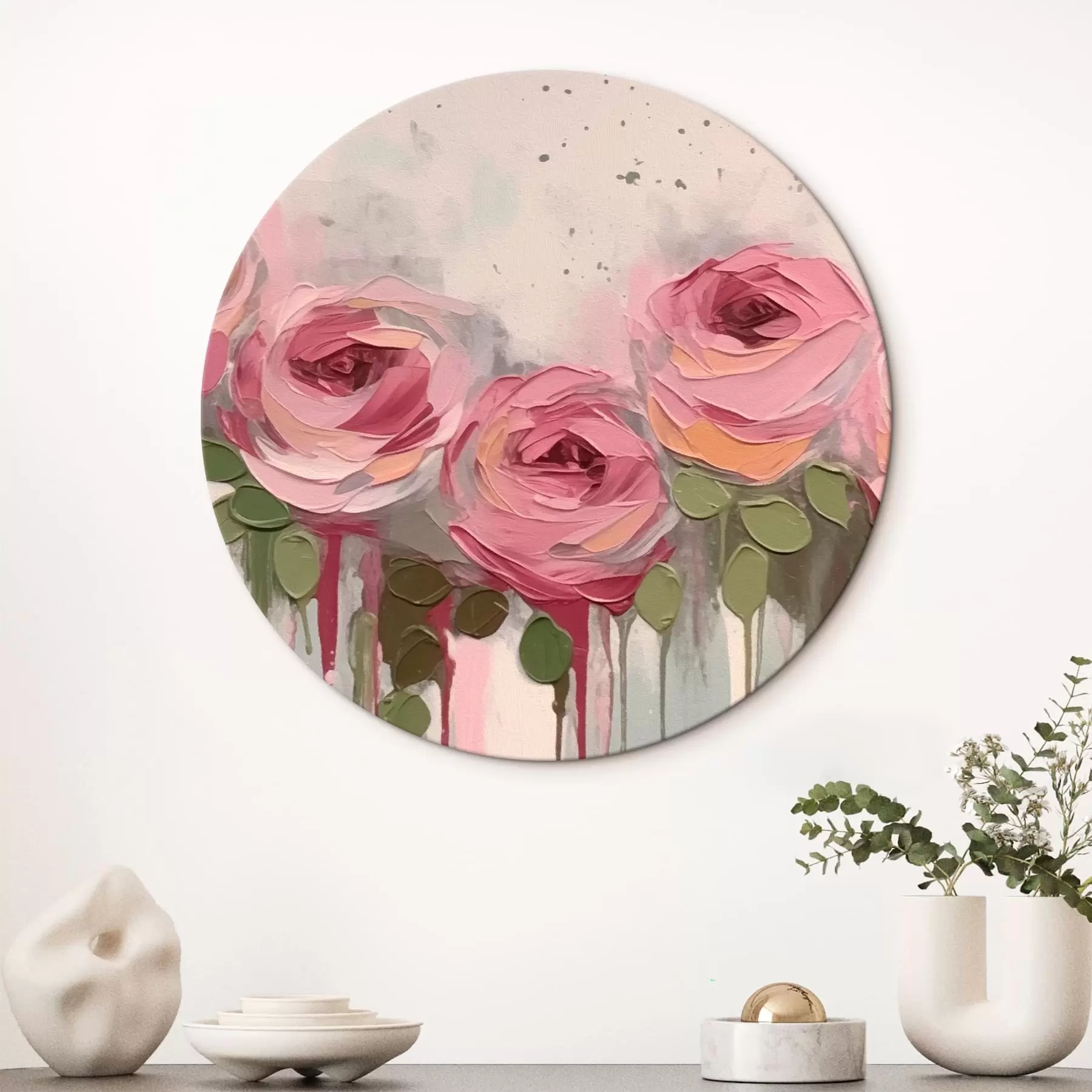  Schilderijen Roze bloemen abstractie r43934