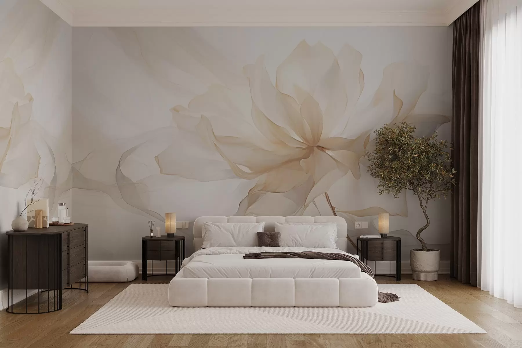 Fotobehang Trendy bloem in pastelkleuren w03605