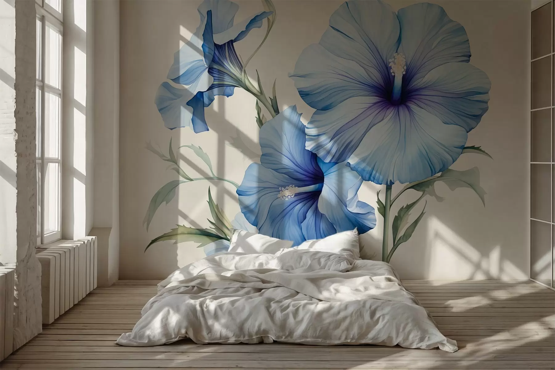 Fotobehang Petunia bloemen imitatie aquarel w03624