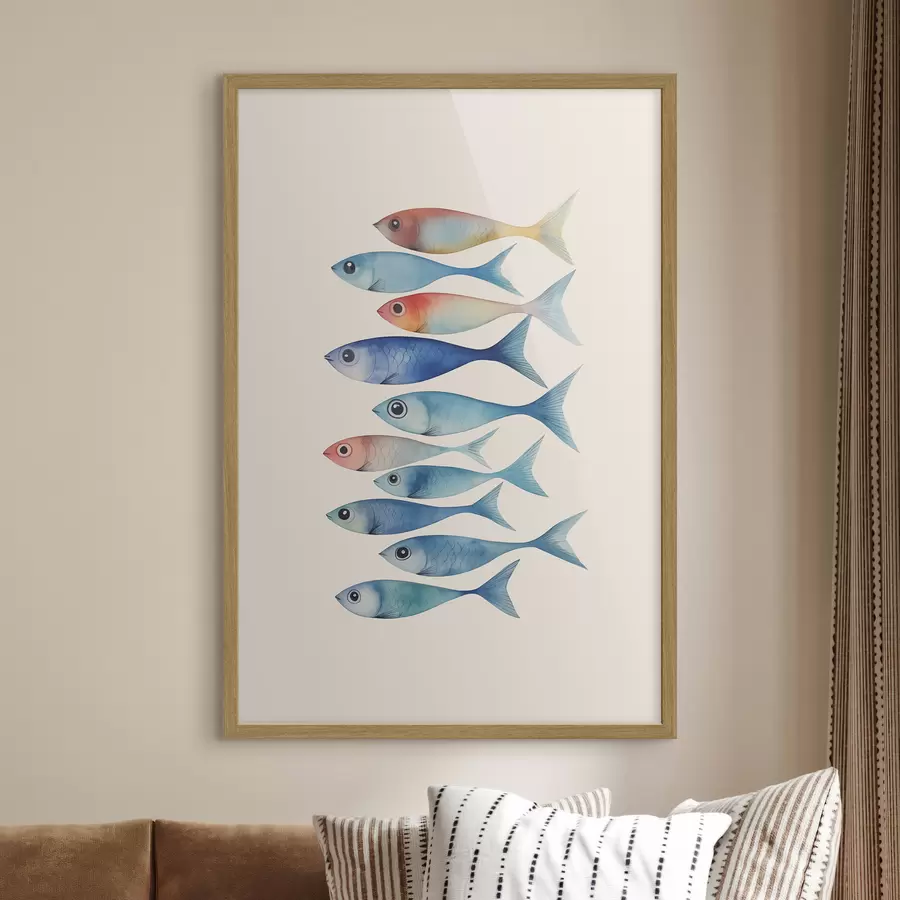 Fotobehang Vis minimalisme imitatie aquarel f43960