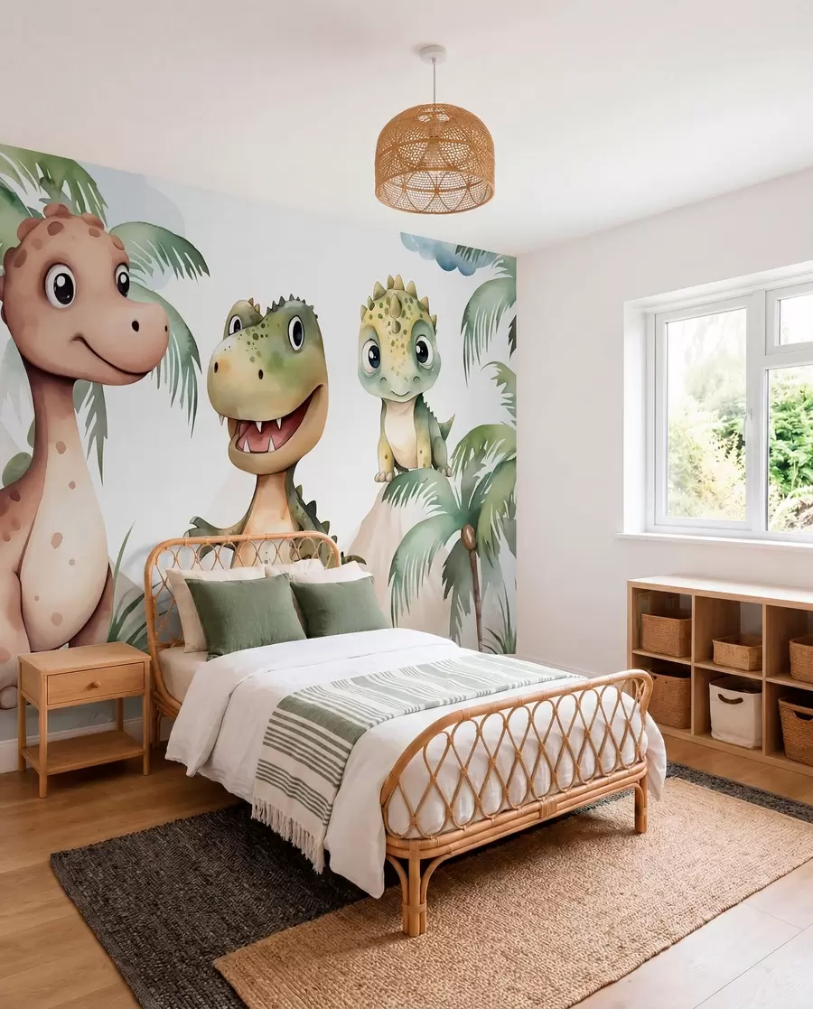 Fotobehang Drie kleine dinosaurussen w03675