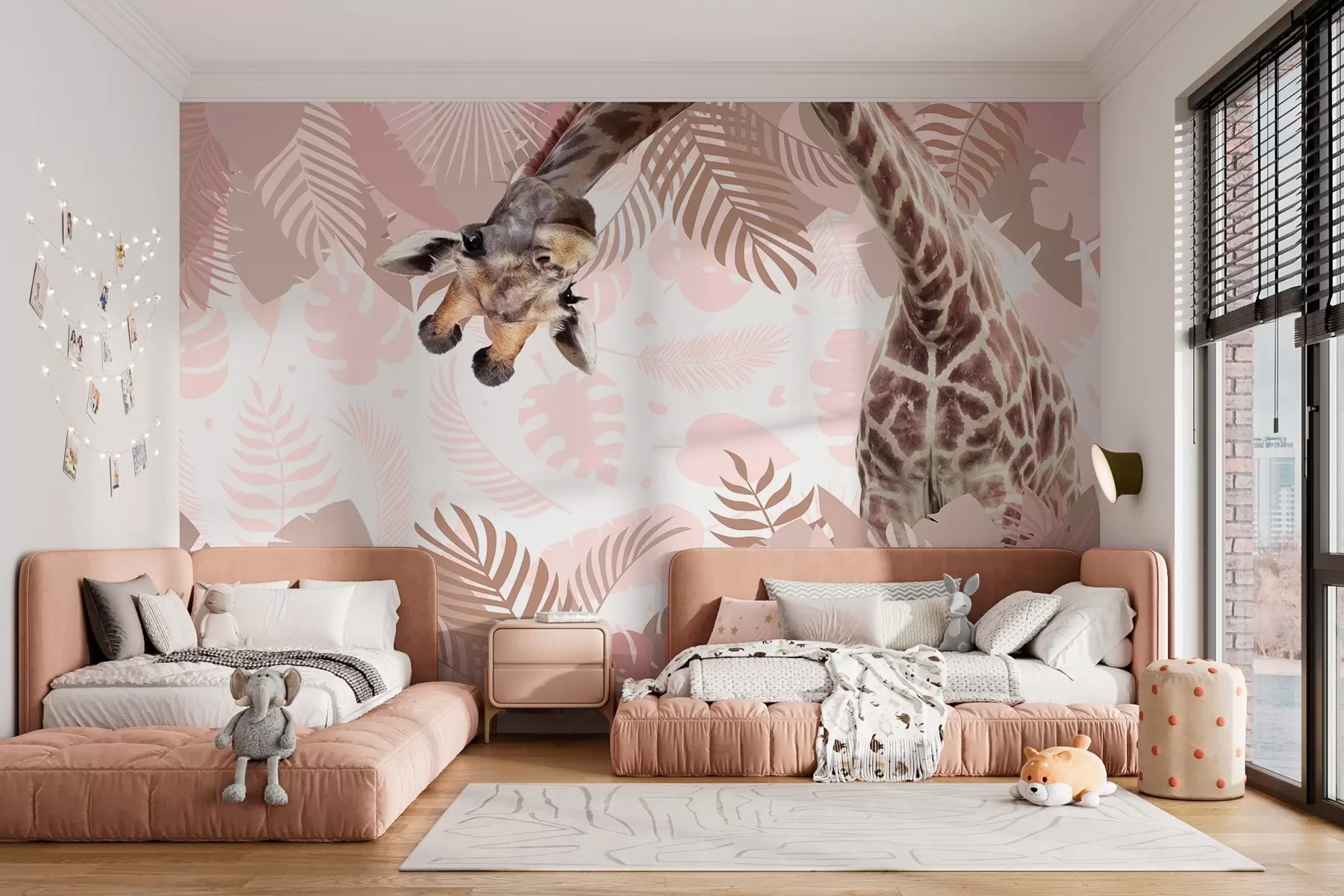 Fotobehang nieuwsgierige giraffe in de jungle w03619