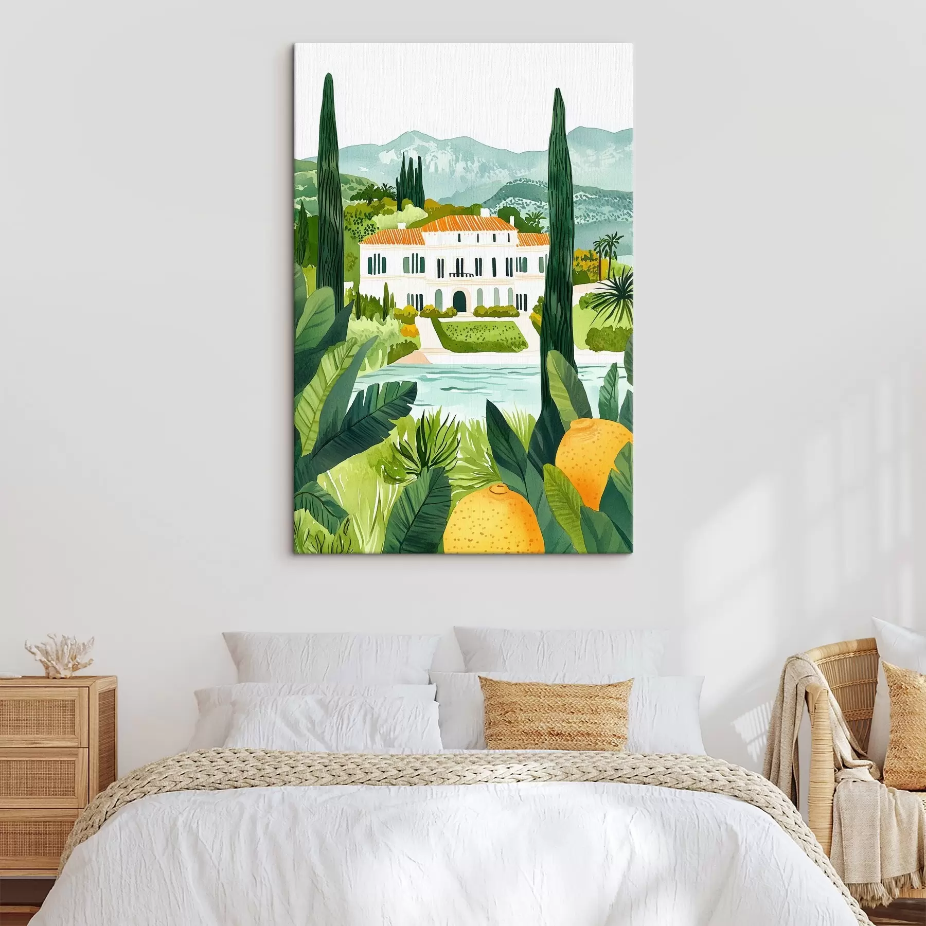  Schilderijen Spanje, zomerlandschappen, citroenbomen, architecturaal, tropisch s44026