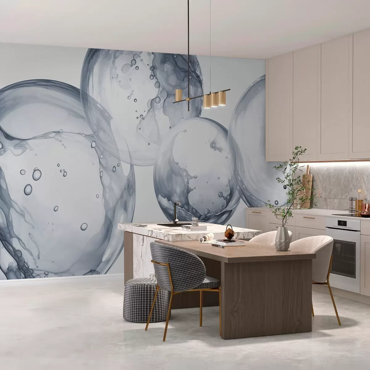 Fotobehang Bellen imitatie aquarel w03736v2