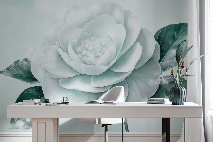 Fotobehang Prachtige pioenbloem in blauwe kleuren w03757v1