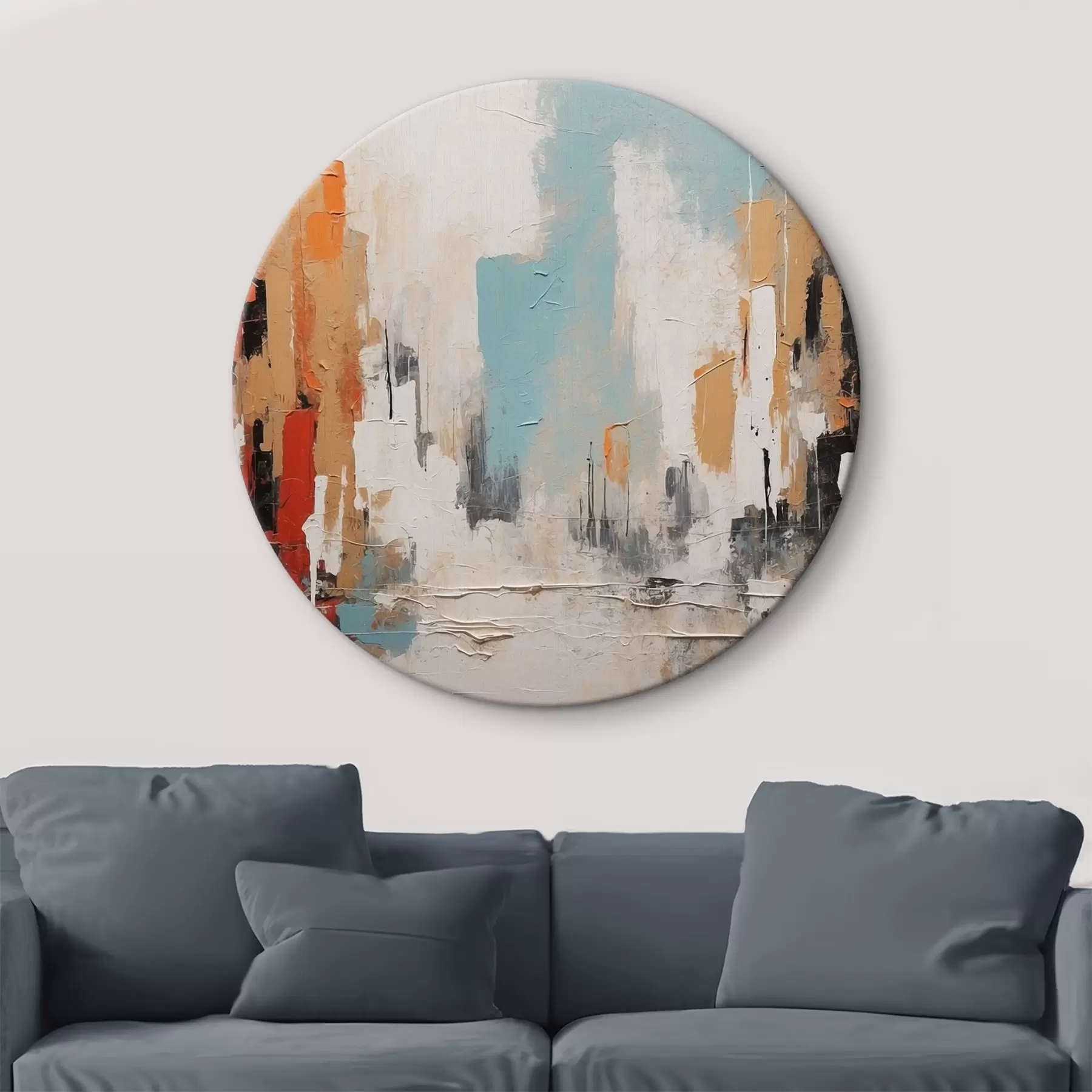  Schilderijen Abstracte stad in olieverfstijl r44061