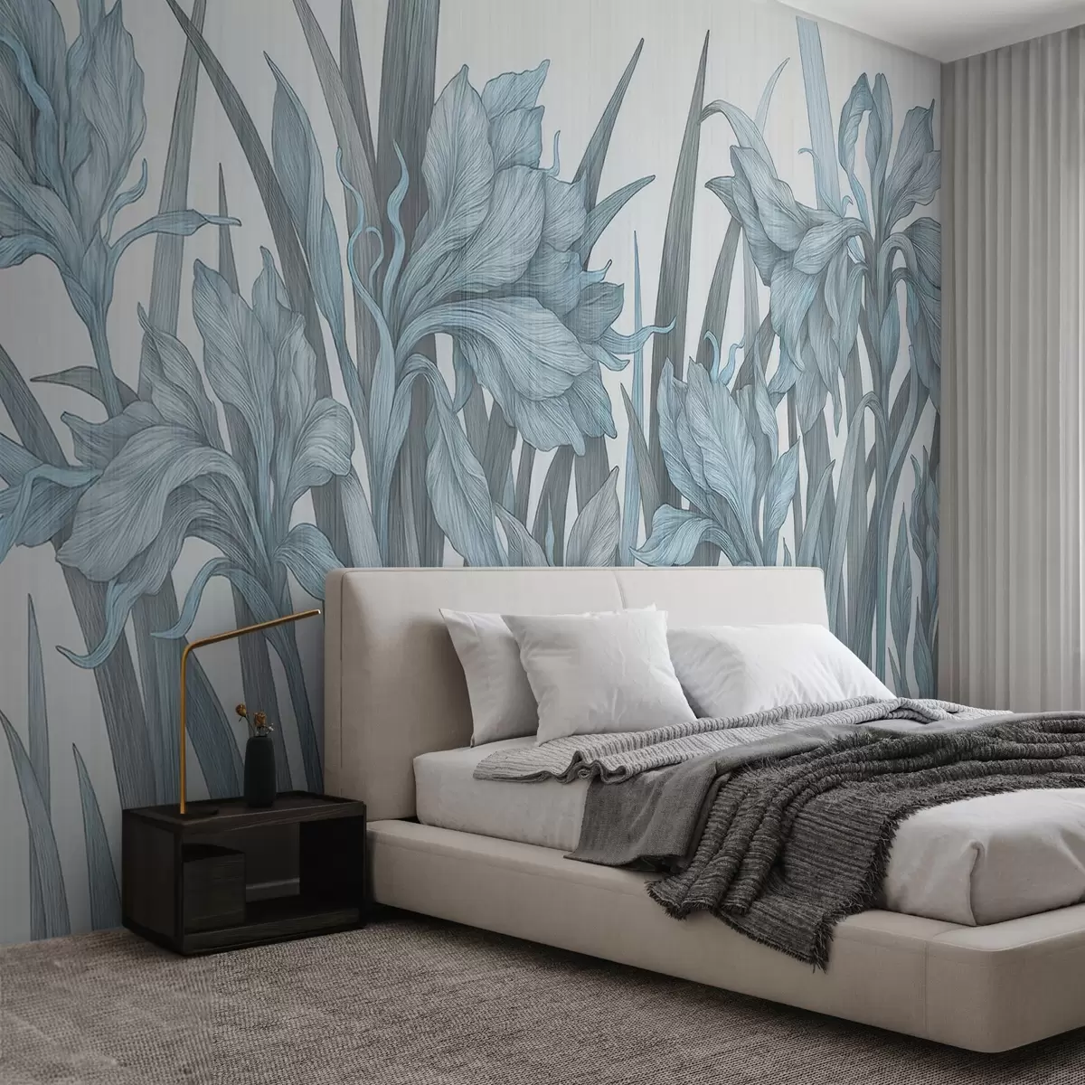 Fotobehang Elegante gestileerde bloemen w03829v2