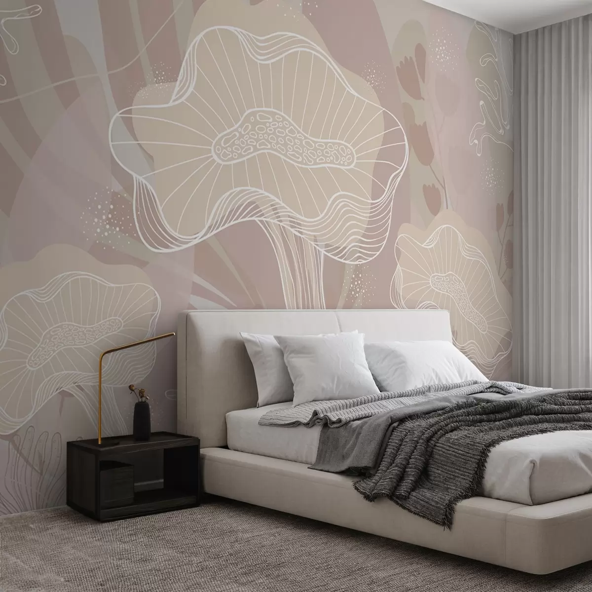 Fotobehang Feeënweide met bloemen w03875