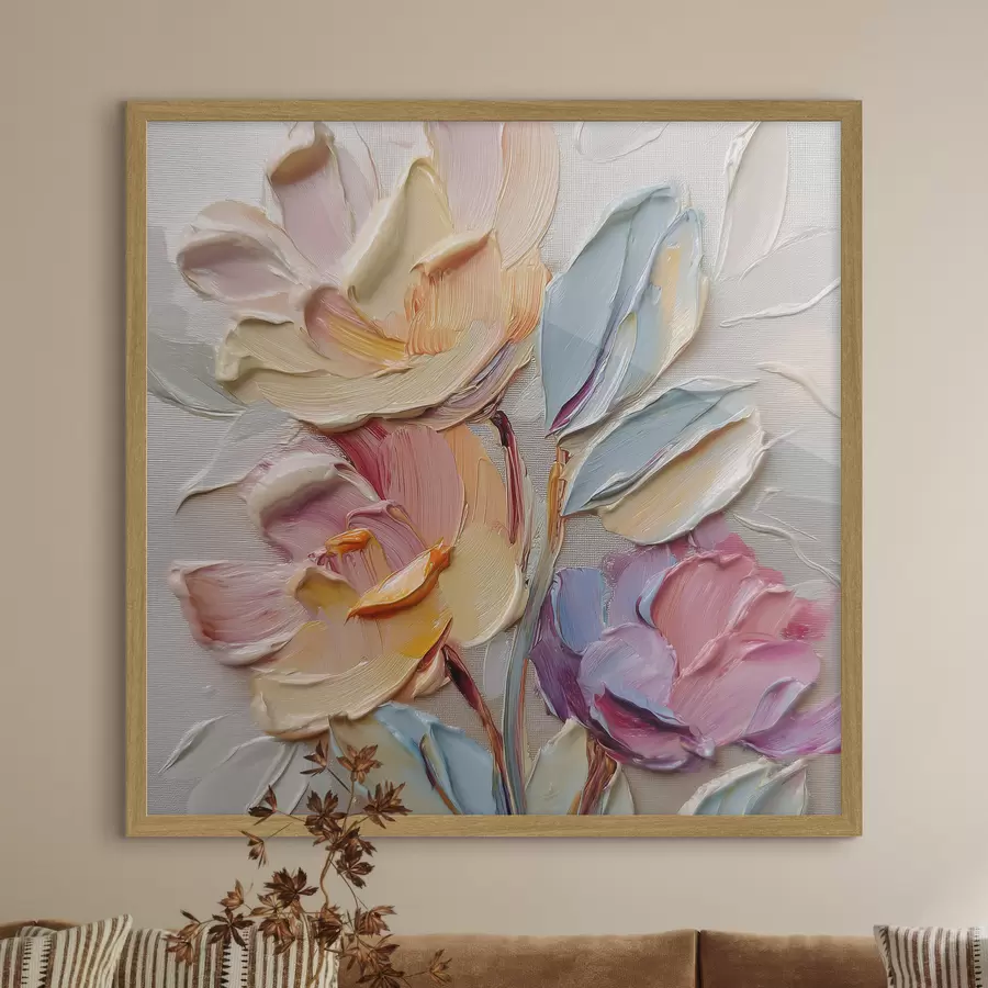 Fotobehang Geschilderde bloemkrullen f44240