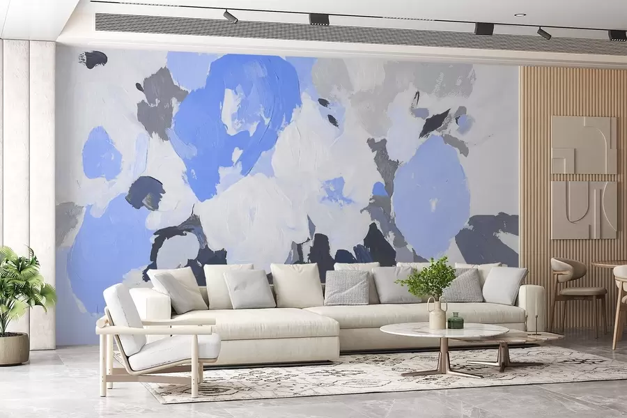 Fotobehang Abstracte acryl bloemen w09070v2