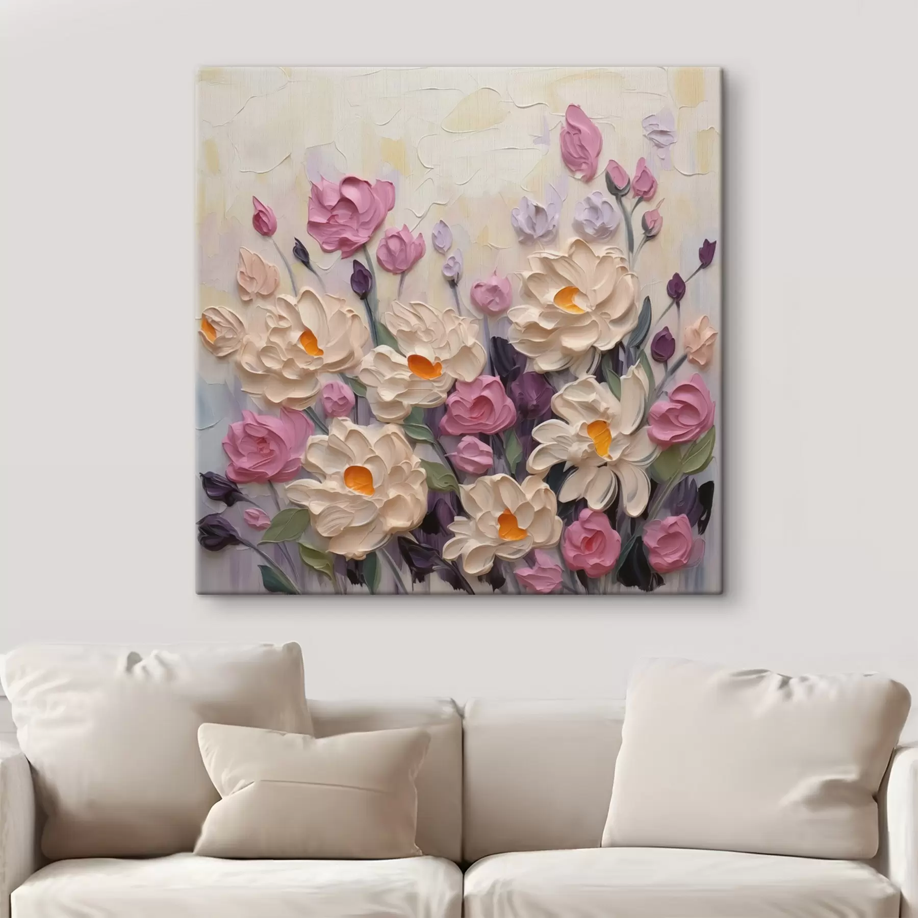  Schilderijen Heldere bloemen imitatieschilderij s44291