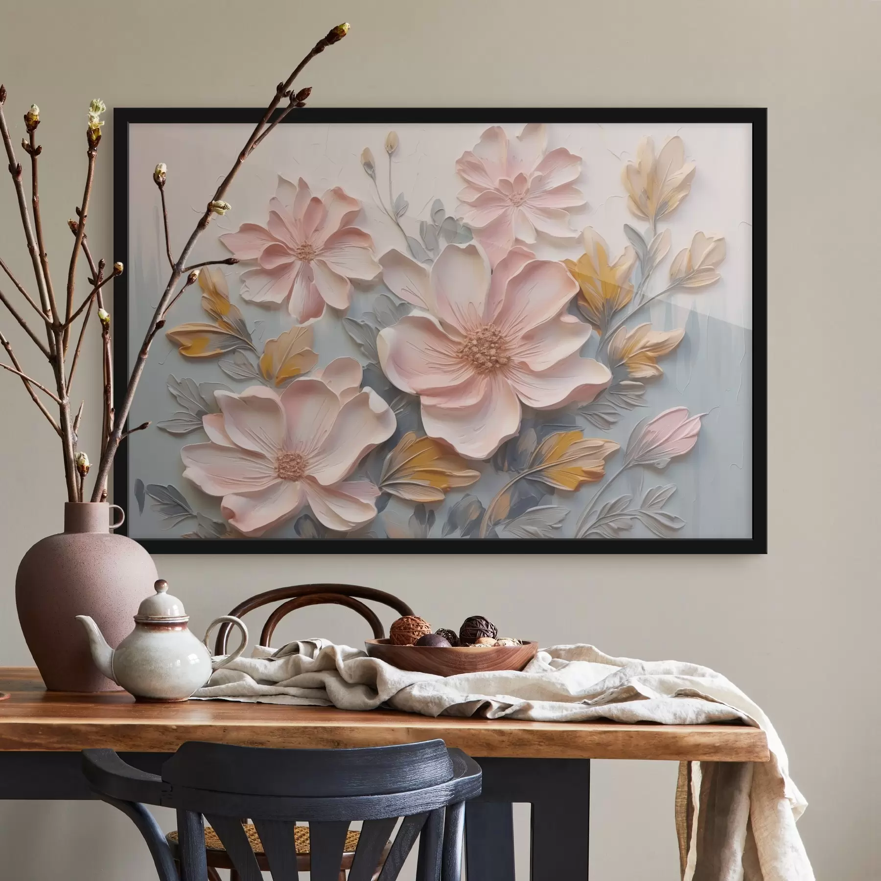 Fotobehang Bloemen imitatieschilderij f44289