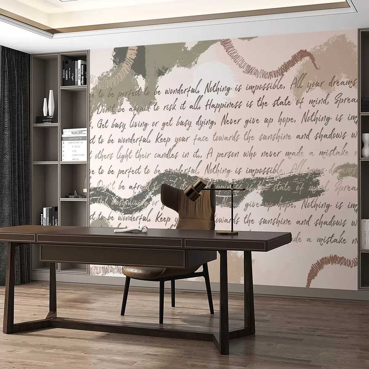 Fotobehang Ontwerp met inspirerende citaten, abstractie, natuurlijke kleuren w03909 kopen - Uwalls.nl Fotobehang Ontwerp met inspirerende citaten, abstractie, natuurlijke kleuren w03909