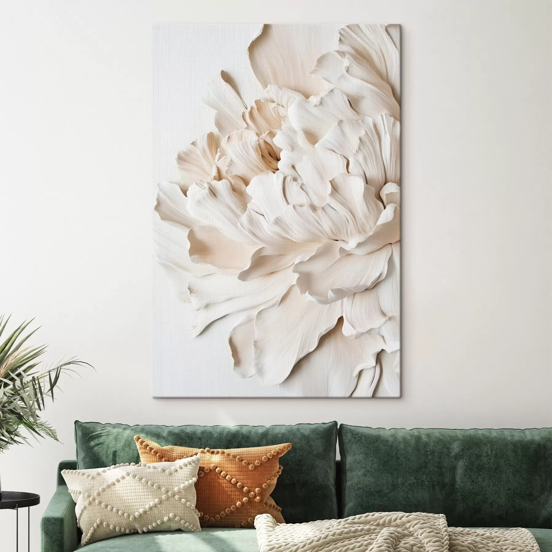  Schilderijen Grote beige bloem s44316