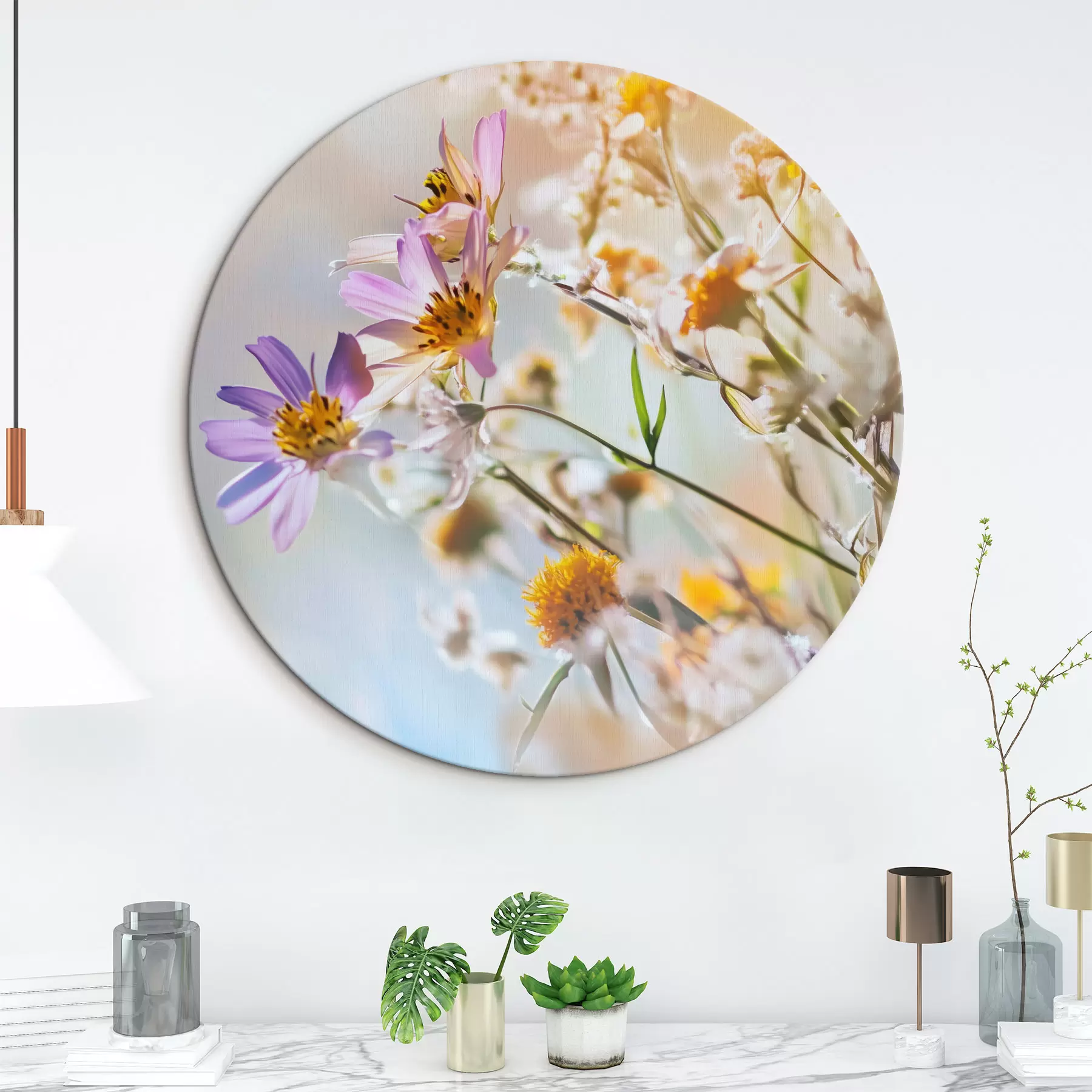  Schilderijen Wilde bloemen op een heldere achtergrond r44314