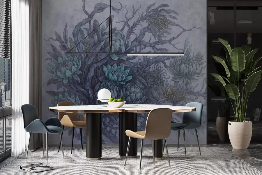 Fotobehang Grillige bloemen w03975v1