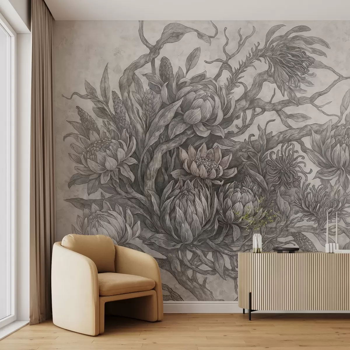 Fotobehang Grillige bloemen w03975v3