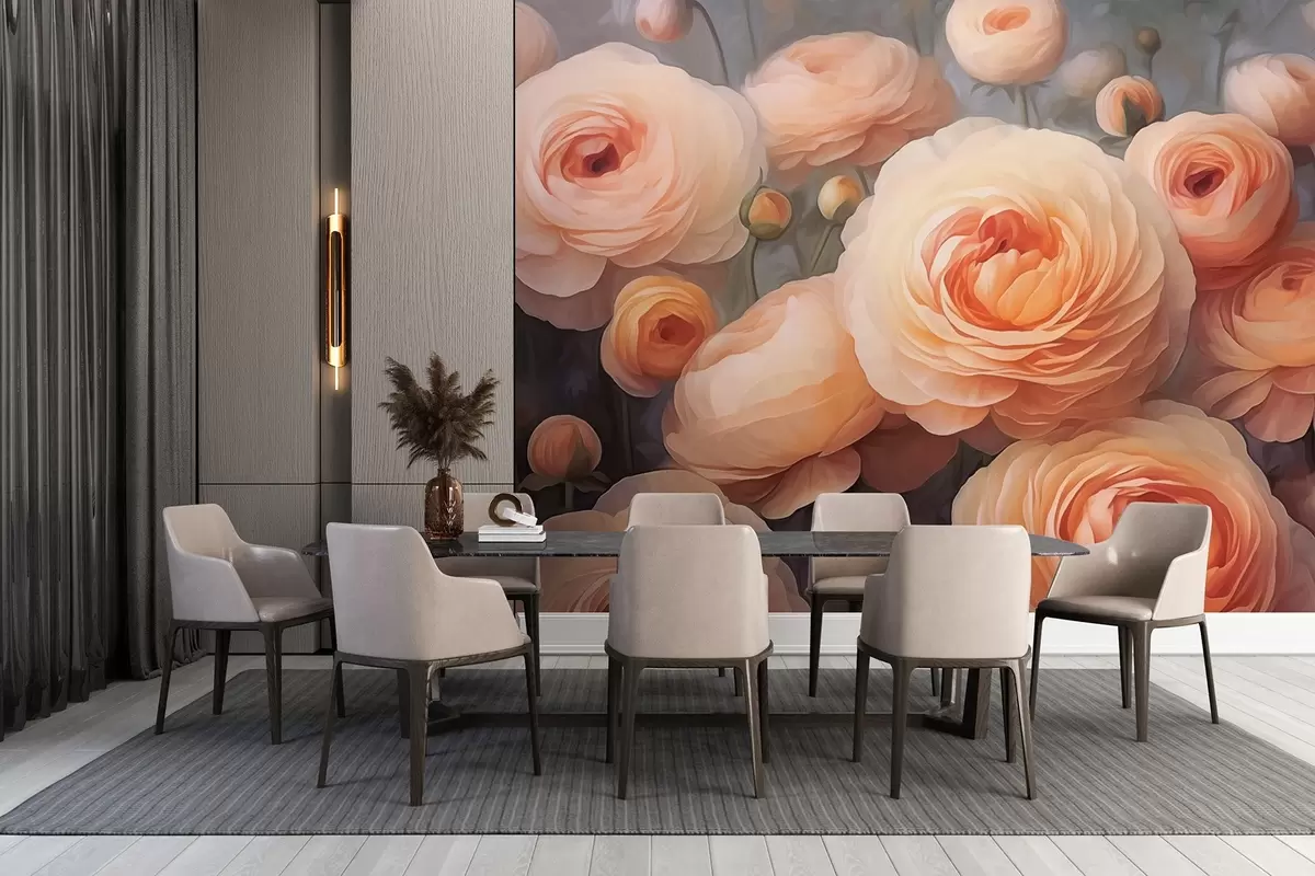 Fotobehang Volumetrische bloemen w03915