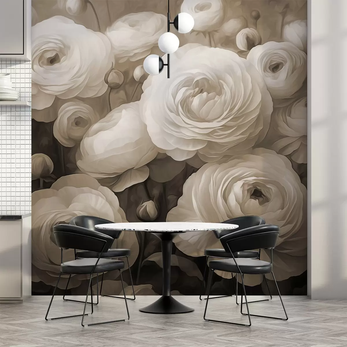 Fotobehang Volumetrische bloemen w03915v1