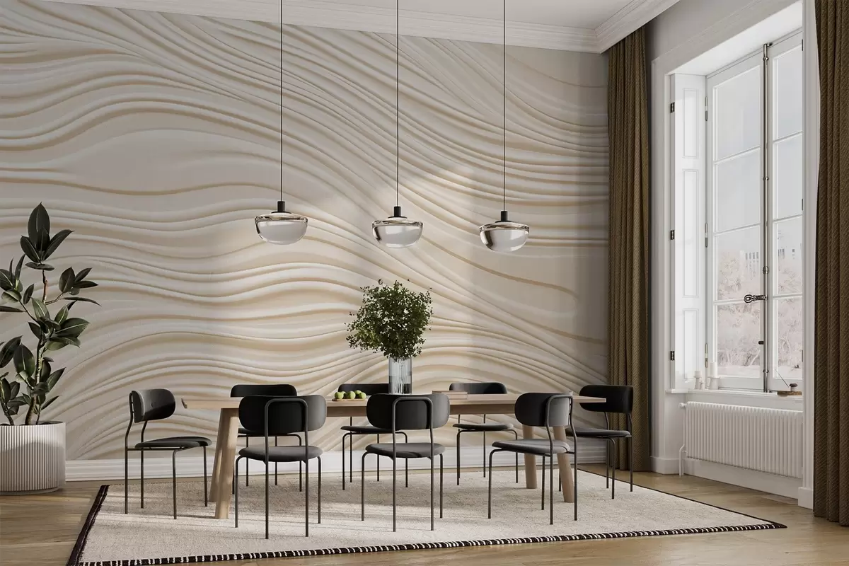 Fotobehang Volumetrische golven w03923v2