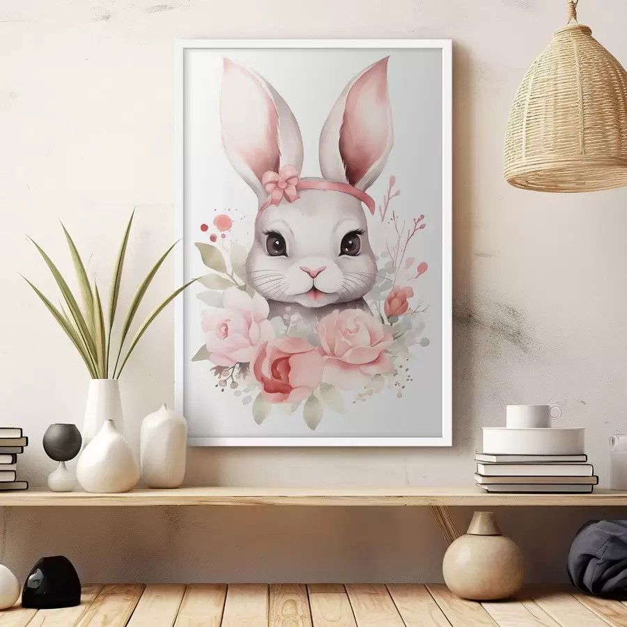 Fotobehang Aquarel haas f44387