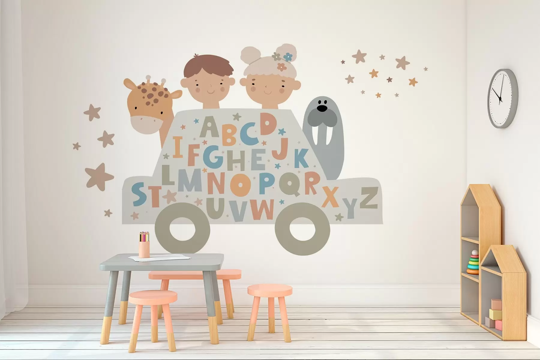 Fotobehang Kinderen en het alfabet w03934v2