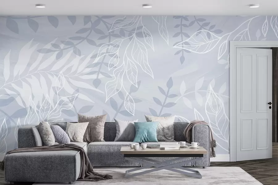 Fotobehang Gecontourde bladeren w03984